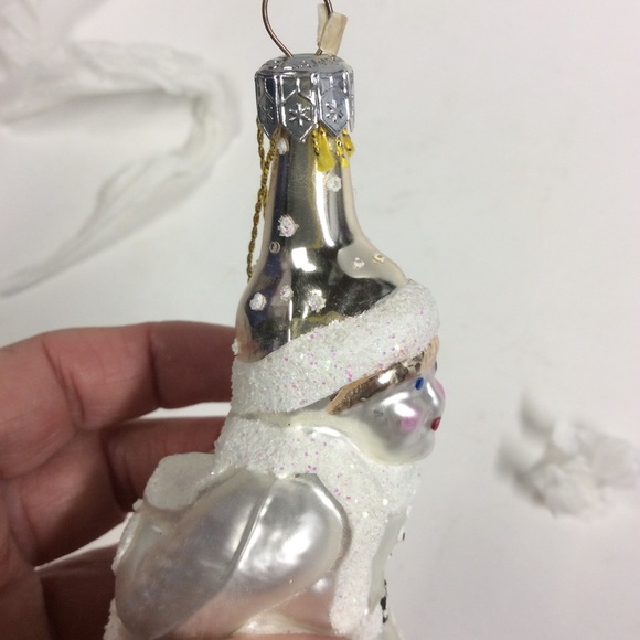 VTG Glass Silver Christmas Ice Skater Ornament - Picture 8 of 11